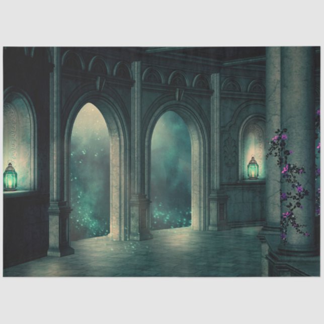 Seda Papel de Tecido de Decoupage 20x30 Gótico de Porta (Frente )