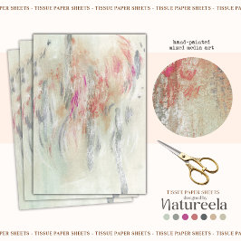 Seda Papel de Tecido de Decoupage Abstrato Contemporâne