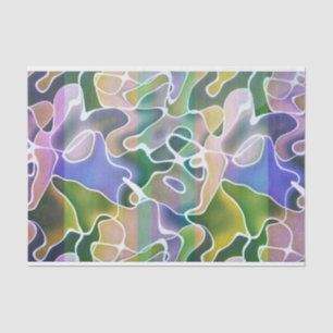 Seda Papel de Tecido de Decoupage com Abstrato de Paste