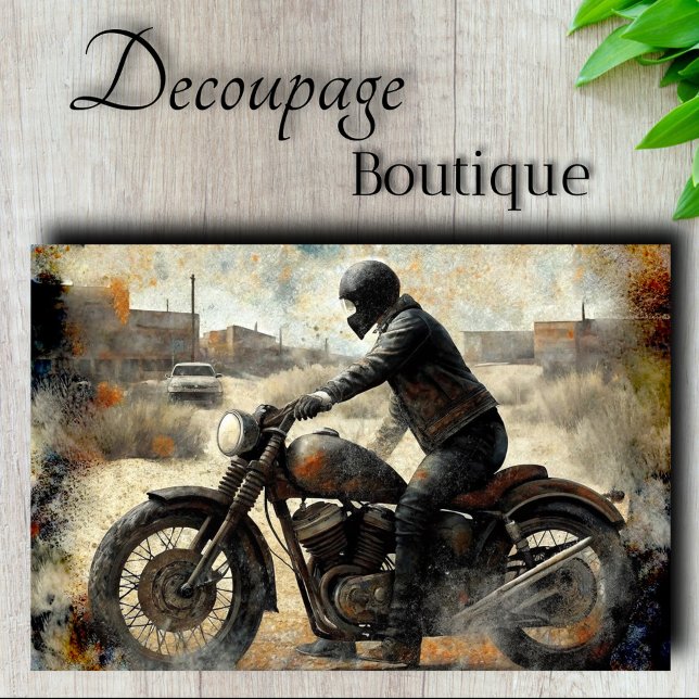 Seda Papel de Tecido de Decoupage de Arte Biker (Biker Art Decoupage Tissue Paper)