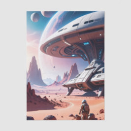 Seda Papel de Tecido de Decoupage de Aventura Espacial 