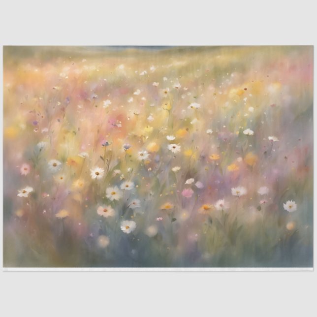 Seda Papel de Tecido de Decoupage de Flor Selvagem Colo (Frente )