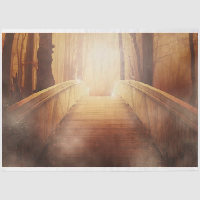 Seda Papel de Tecido de Decoupage de Floresta de Fantas (Frente )