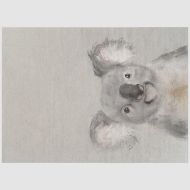 Seda Papel de Tecido de Decoupage de Koala, australiano (Frente )