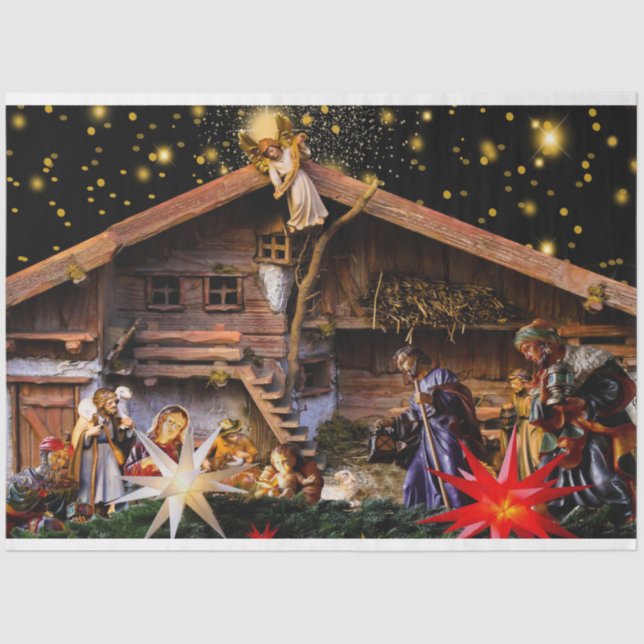 Seda Papel de Tecido de Decoupage de Natal 4 (Frente )