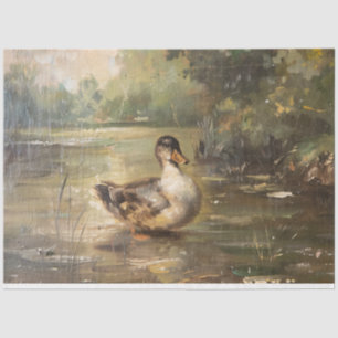 Seda Papel de Tecido de Decoupage de Pato Vintage para