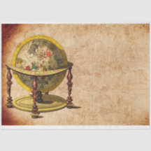 Papel de Tecido de Decoupage do Globe Map Vintage 