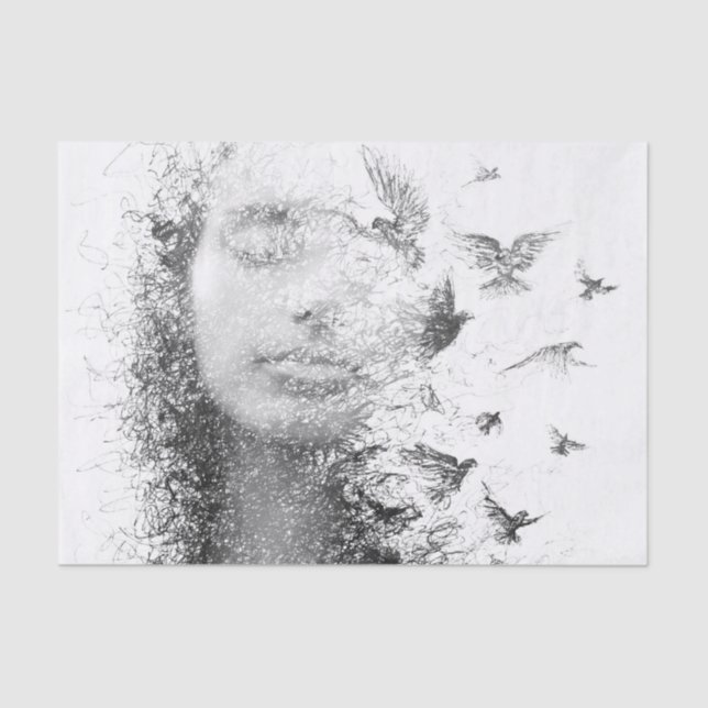 Seda Papel de Tecido de Decoupage do Mobiliário de Cará (Frente )