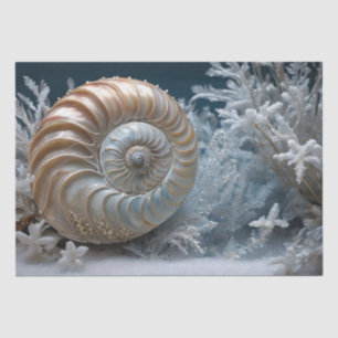 Seda Papel de Tecido de Decoupage do Nautilus Shell Den