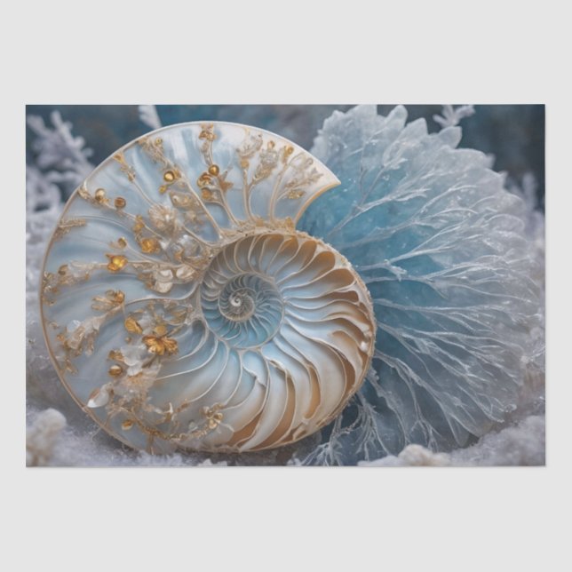 Seda Papel de Tecido de Decoupage do Nautilus Shell Den (Frente )