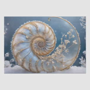 Seda Papel de Tecido de Decoupage do Nautilus Shell Den