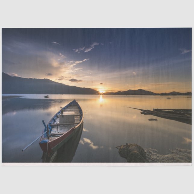 Seda Papel de Tecido de Decoupage do Oceano de Barcos s (Frente )