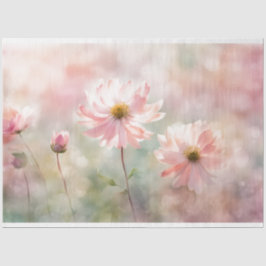 Seda Papel de Tecido de Decoupage Floral Cor-de-Rosa