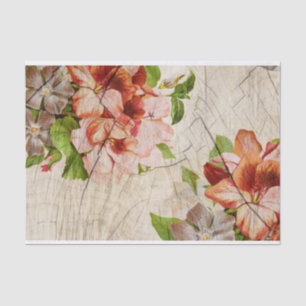 Seda Papel de Tecido de Decoupage Floral Elegante