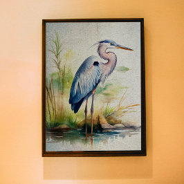 Seda Papel de Tecido de Decoupage Heron Azul