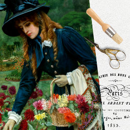 Seda Papel de Tecido de Desligamento da Vintage Mulher