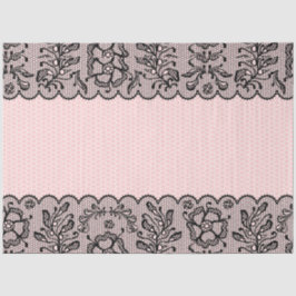 Seda Papel de Tecido de Desvinculação do Lace Preto Vin