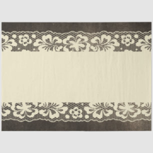 Seda Papel de Tecido de Desvinculação do Lace Preto Vin