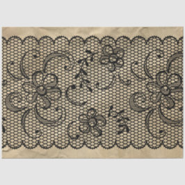 Seda Papel de Tecido de Desvinculação do Lace Preto Vin