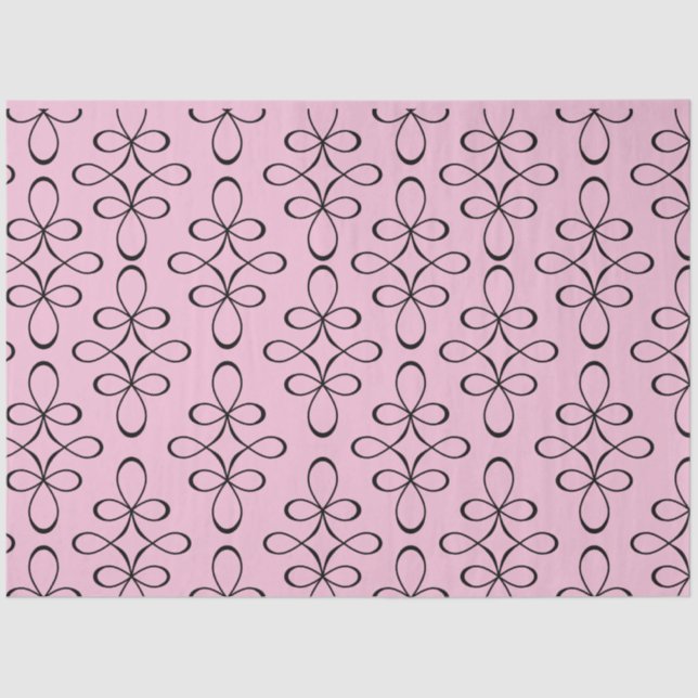 Seda Papel de Tecido de Desvinculação do Lace Preto Vin (Frente )