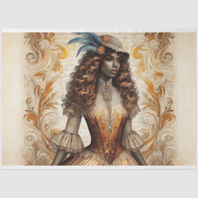 Seda Papel de Tecido de Dissociação - Americano African (Frente )