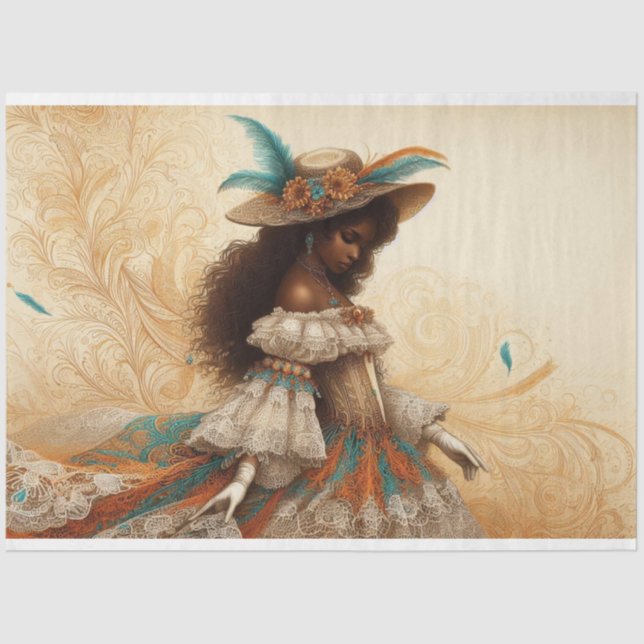 Seda Papel de Tecido de Dissociação - Americano African (Frente )