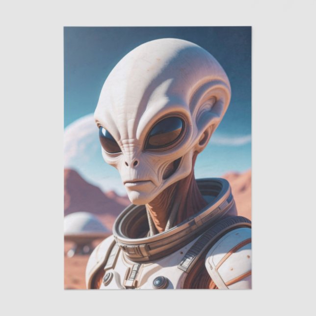 Seda Papel de Tecido de Dissociação Sci-Fi da alienígen (Frente )