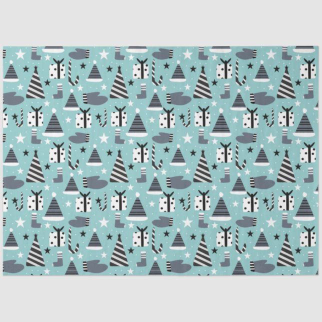 Seda Papel de Tecido de Elementos de Natal (Frente )