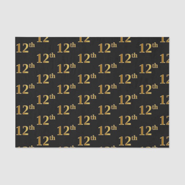 Seda Papel de Tecido de Evento Dourado, Preto (12) (Frente )