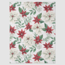 Seda Papel de Tecido de Férias Red & Ivory Poinsettia
