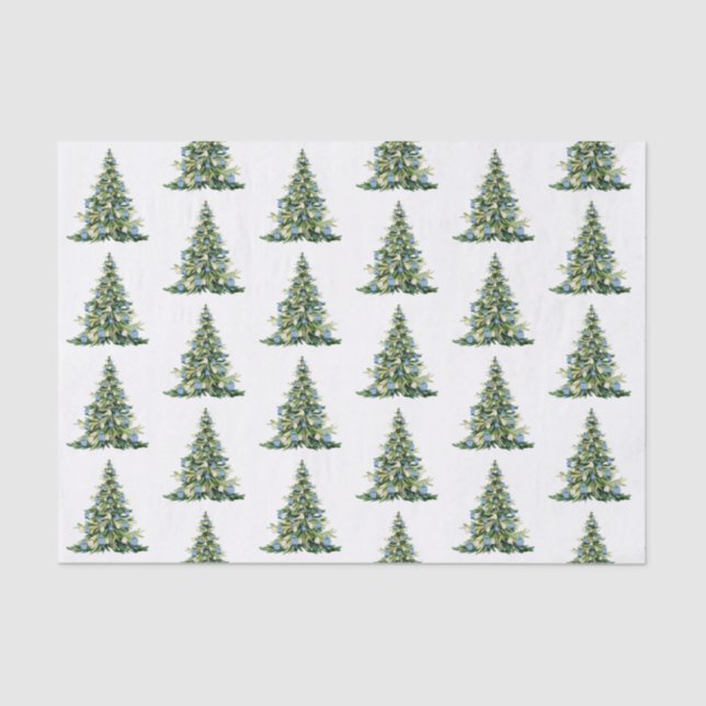 Seda Papel de Tecido de Ginger Azul de Natal (Frente )