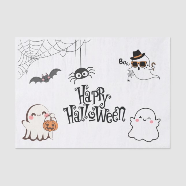 Seda Papel de Tecido de Halloween bonito e assustador (Frente )