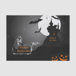 Seda Papel de Tecido de Halloween Caçado por Scary