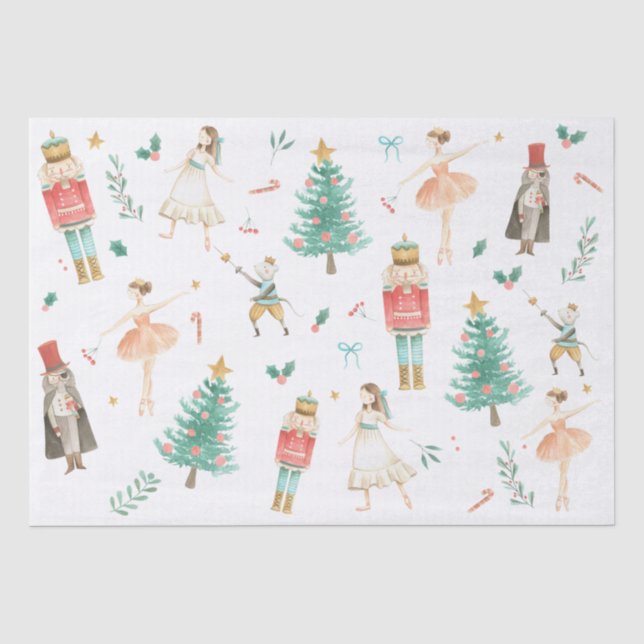 Seda Papel de Tecido de Imagens de Natal do Balé Nutcra (Frente )