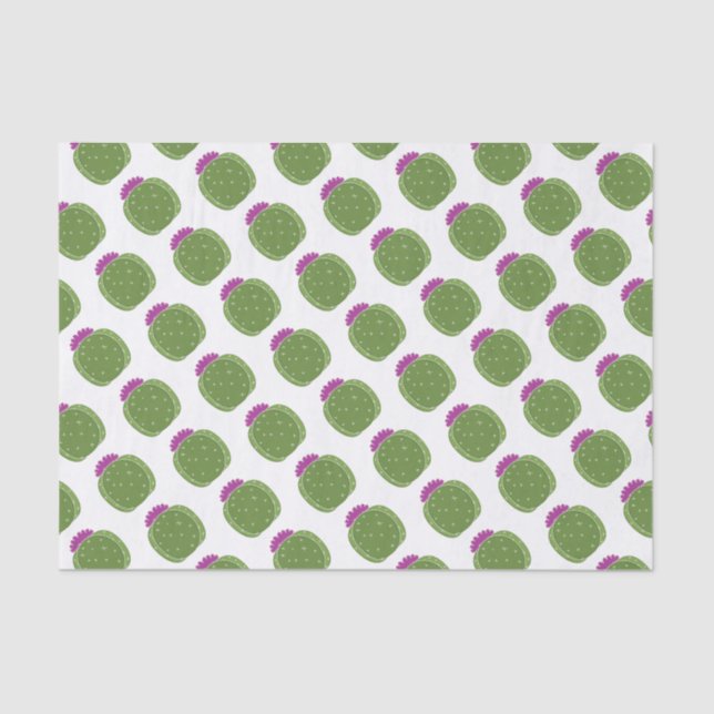 Seda Papel de Tecido de Impressão de Cactus Curto-Flor  (Frente )
