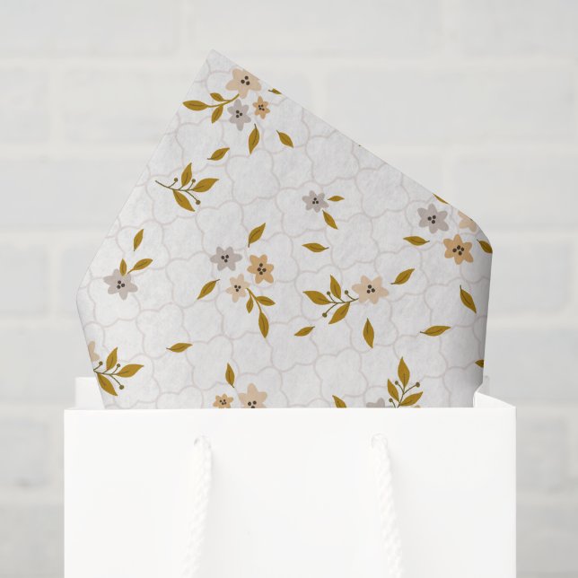 Seda Papel de tecido de Impressão floral estilizado (Sacola de presentes)