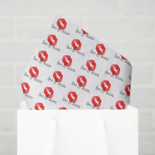 Seda Papel de Tecido de Lábios Vermelhos