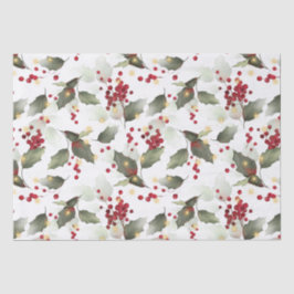 Seda Papel de Tecido de Natal Holly Light Garland