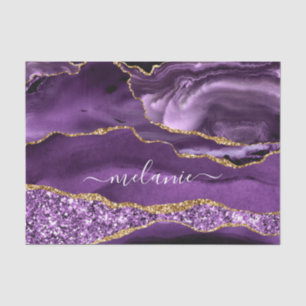 Seda Papel de Tecido de Nome Personalizado Glitter Dour