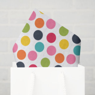 Seda Papel de tecido de padrão de bolinhas colorido