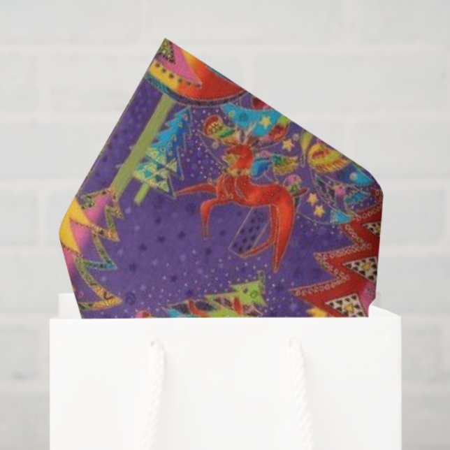 Seda Papel de tecido de padrão de Natal divertido (Sacola de presentes)