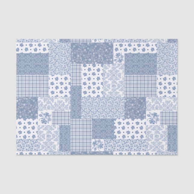 Seda Papel de Tecido de Patchwork do Indigo Faux Nostal (Frente )