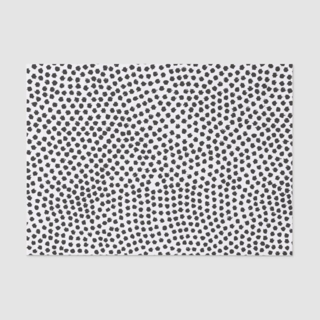 Seda Papel de Tecido de Pontos de Confetti Pretos Luxe (Frente )