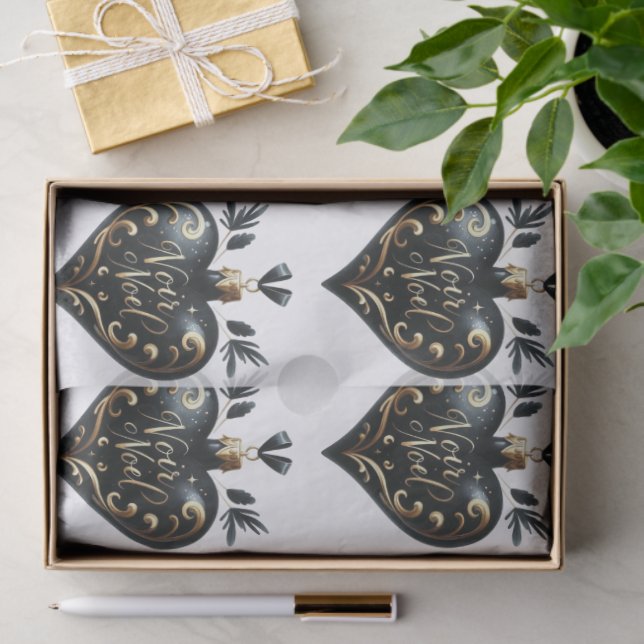 Seda Papel de Tecido de Presente no Coração do Noir em  (Presente)