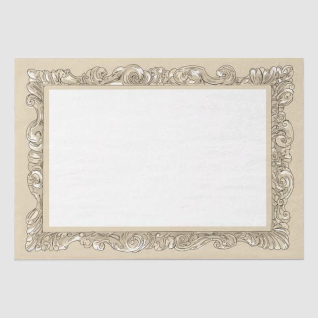 Seda Papel de Tecido de Quadro Dourado do Ornamentado A (Frente )
