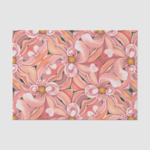 Seda Papel De Tecido De Quebra-Presente - Peachy Dahlia