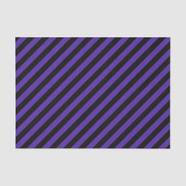 Seda Papel de Tecido de Stripes Diagonais Roxo/Preto (Frente )