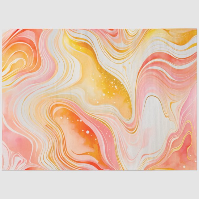 Seda Papel de Tecido de Tinta Colorida Marble (Frente )