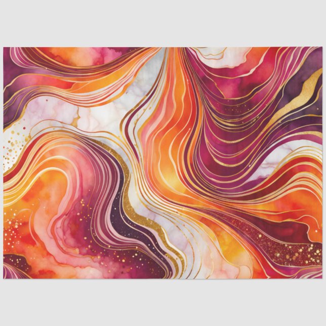 Seda Papel de Tecido de Tinta Colorida Marble (Frente )