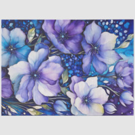 Seda Papel de Tecido de Tinta Floral Colorida